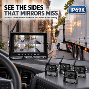 7 Inch IPS Wireless Reverse Camera System for Truck Trailer RV 4-Camera DVR Night Vision Split Screen IP69K Waterproof Monitor - Product Image 4