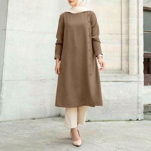 レディースプラスサイズチュニック服ロングシャツワンピース女性用クルーネックブラウスルーズトップス - Product Image 4