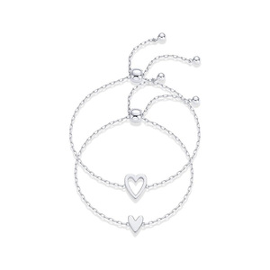 2026 Fashion Jewelry Stainless Steel Geometric Gold Plated Heart <b>Bracelet</b> for Couple <b>Adjustable</b> Beads - Product Image 4