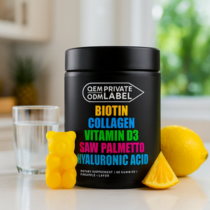 תווית פרטית 100% הטוב ביותר העור הלבנה טעם טבעי ביוטין קולגן ויטמין d3 ראה פלאמטטו חומצה היאלורונית חומצה היאלורונית - Product Image 3