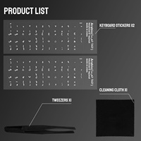 Autocollants de lettres pour clavier arabe, impression par transfert, lettres sans bordure, caractères pour ordinateurs de bureau, claviers, ordinateurs portables, ordinateurs portables