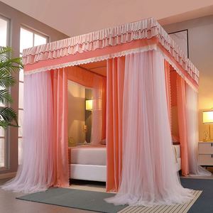Quattro stagioni Quadrate palazzo zanzariera con struttura ombreggiante romantico letto tenda a <span class=keywords><strong>baldacchino</strong></span> tre porte copriletto tenda R2277 - Product Image 2