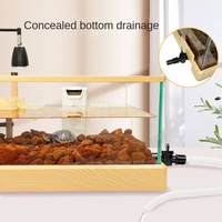 Aquarium rectangulaire multifonctionnel supérieur en verre multicouche, écologique, planté, 20L, pour salon, avec lampe et habitat inclus