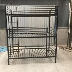 Wholesale Price Metal Triple Bunk <b>Bed</b> Steel Decker <b>Beds</b> Iron <b>Bed</b> Frame Bedroom/Dormitory Furniture - Product Image 3