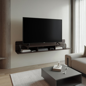 Floating <b>Tv</b> Stand With Open <b>Shelves</b> Modern Media Console For Living Room Or Entertainment Area - Product Image 2