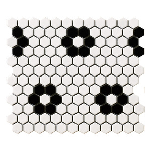 270*310mm petite mosaïque hexagonale mur en céramique salle de bain piscine <span class=keywords><strong>carreaux</strong></span> de mosaïque noir et blanc <span class=keywords><strong>carreaux</strong></span> hexagonaux <span class=keywords><strong>carreaux</strong></span> de piscine - Product Image 2