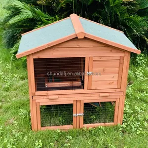 SDR009-T新款批发木质廉价婴儿繁殖兔子宠物屋hutch兔笼