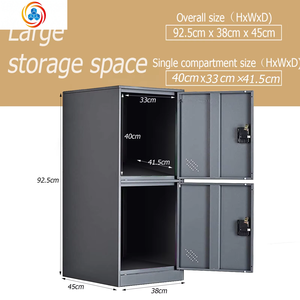 Casier vertical MECOLOR à un seul niveau avec serrure à cadenas, 2 ou 3 compartiments de rangement pour employés, maison, bureau, école, enfants - Product Image 4