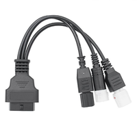 Cable Adaptador de Diagnóstico OBD2 para Motocicleta, Protocolo CAN-Bus/K-Line, Conectores Aislados de PVC de 3/4/6 Pines, Longitud de 0.3 m, ECU