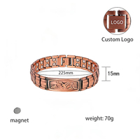 Gelang Magnet Terapi Kesehatan Energi Dua Baris Elang Tembaga Murni 99,99% Berkualitas Tinggi Retro Mewah untuk Hadiah Pria