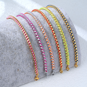 กำไลข้อมือชุบทอง 18K ขายส่ง กำไลแบบโซ่ Curb  สั่งทำได้  วัสดุสแตนเลส 316L กันน้ำ ไม่หมอง คงทน - Product Image 2