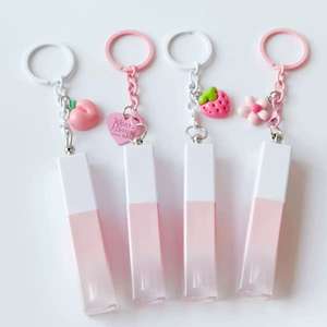 Deluxe 3ml Gradient Pink Lip gloss Tube Kunststoff Lippen ölbehälter mit Rouge und Lippen balsam umwickelt Anhänger - Product Image 1