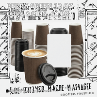 Gobelets à café en papier personnalisés avec couvercles, gobelets à café en carton ondulé 12 oz, anti-fuite, biodégradables pour café, thé chaud