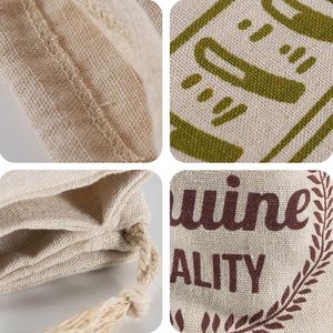 Natural Custom 100% Cotton Linen Clothing Bread Food Bags Plain Cotton Linen <b>Drawstring</b> <b>Pouch</b> Bag - Product Image 4