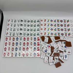 Premium Zweischichtige Braune & Weiße Acryl-Mahjong-Steine mit Tier- und Sternenmuster, Festliches Freizeitspiel-Geschenkset - Product Image 2