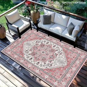 Alfombra Persa de Terciopelo Cristalino con Estampado, 55x79cm 140x200cm, Antideslizante para Exteriores, Sala de Estar, Balcón - Product Image 2