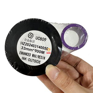 Cinta <span class=keywords><strong>de</strong></span> Resina/Cera UC809 <span class=keywords><strong>de</strong></span> 33 mm x 900 <span class=keywords><strong>m</strong></span>, Calidad General ENAHNCED, para Impresión <span class=keywords><strong>de</strong></span> Fechas en Envases <span class=keywords><strong>de</strong></span> Alimentos - Product Image 2