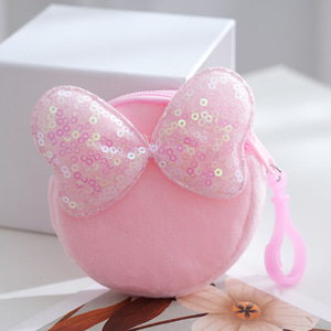 Candy Color Bow Coin Purse Women's Cute Round <b>Wallet</b> with <b>Keychain</b> Multi-function Card Holder Zipper Pouch for Cash Keys Cards - Product Image 2