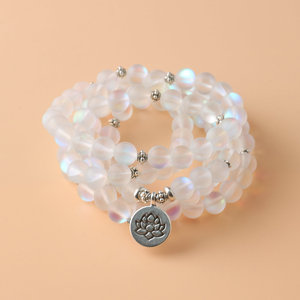 حبات مالا Aqua Aura قلادة شفاء/سوار حورية البحر الخرز الزجاجي التأمل الروحي صلاة مالا للنساء - Product Image 2