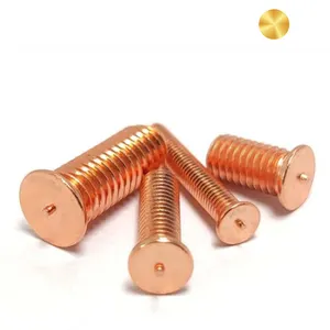 Tornillo de pernos de soldadura por puntos de descarga con capacidad totalmente roscada con bridas CD chapadas en cobre de acero inoxidable ISO13918