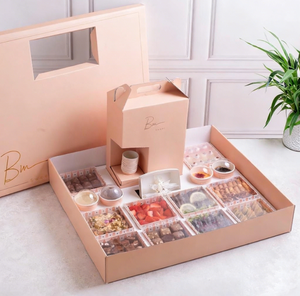 Boîte de pâtisserie arabe de luxe personnalisée, boîte à compartiments pour desserts sucrés, délices, ensemble de sambusa, emballage avec distributeur de café - Product Image 2