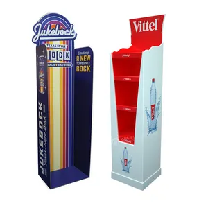 Display lantai botol Pos air bir anggur kardus POP merchandise minuman Tampilan berdiri display kardus ritel