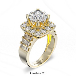 Anillo de Moissanita Redonda Sintética (Creada en Laboratorio) de Vietnam, Anillo de Plata con Moissanita para Mujer, 9.5 mm - Product Image 3