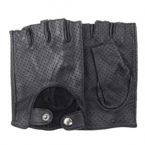Sheepskin Leather Half Finger Driving Safety <b>Gloves</b> Women's Summer <b>Thin</b> Breathable Anti-Slip Casual Travel Unisex Products - Product Image 3