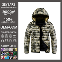 Veste matelassée légère unisexe à capuche, coupe-vent, avec fermeture éclair, motif géométrique, kaki, pour l'extérieur en hiver, vente en gros OEM/ODM