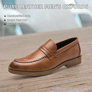 Nouvelles Idées de Produits Tendance : Chaussures Richelieu Décontractées pour Hommes en <span class=keywords><strong>Cuir</strong></span> Véritable, Idéales pour Mariages, avec <span class=keywords><strong>Semelle</strong></span> Plate en PU - Product Image 2