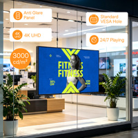 Pantalla LCD Semi Exterior de 3000 Nits para Publicidad en Ventanas, Antideslumbrante, Alto Brillo, Señalización Digital con Software CMS