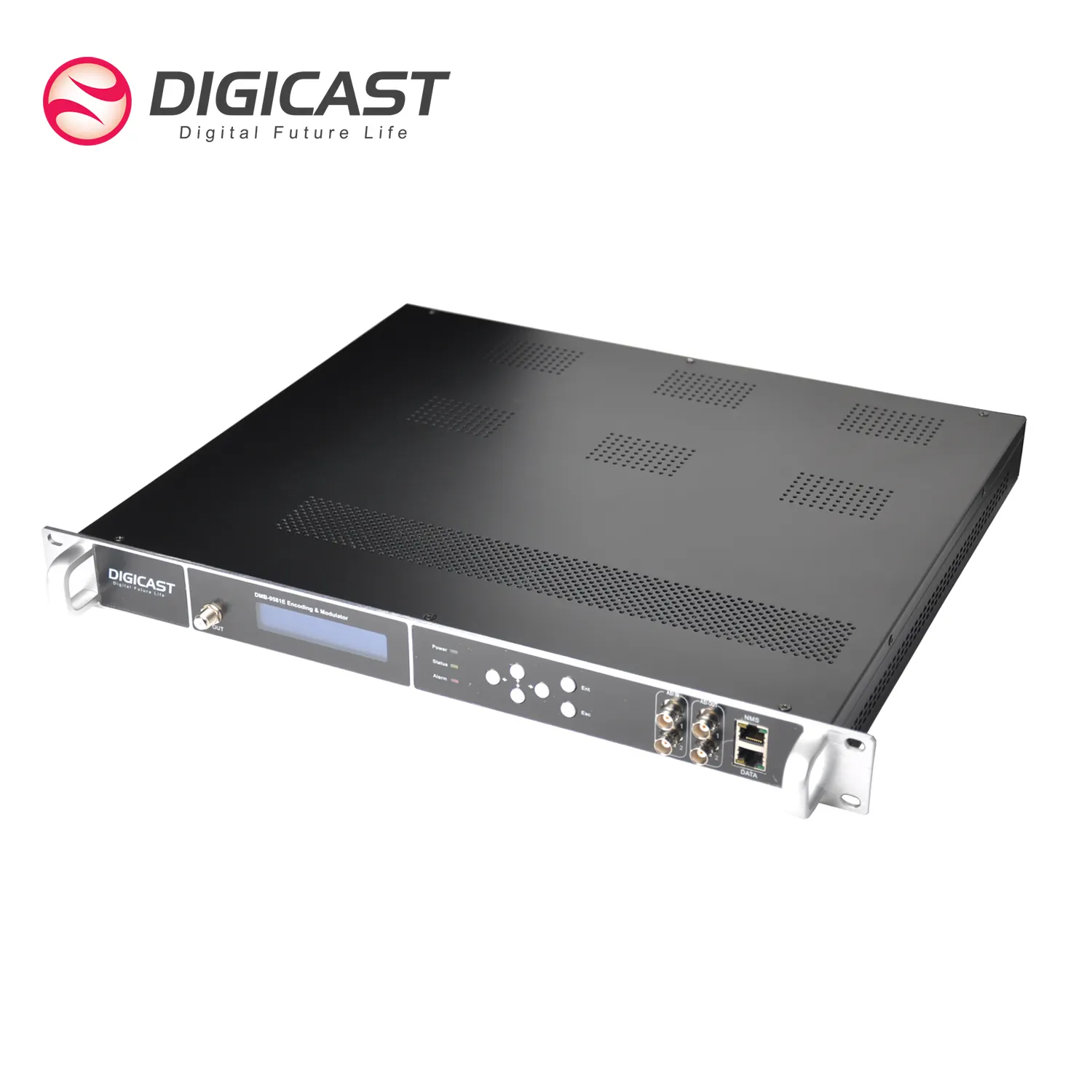 DMB-9581E คุณภาพสูง 8 ช่อง H.264 HD ตัวเข้ารหัสวิดีโอ Modulator 1080p RF DVBT DVBC ISDBT ดิจิตอลเคเบิลทีวีระบบ Head-End