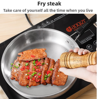 Ensemble de 3 ustensiles de cuisine en acier inoxydable, coffret cadeau |   Casserole et poêle à frire profonde avec couvercles en verre |   Poignées résistantes à la chaleur pour la cuisine à domicile