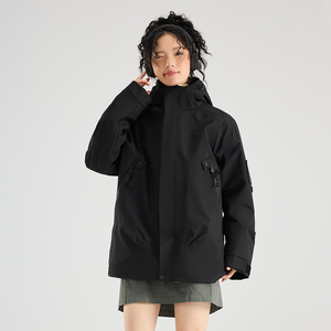 Trois-en-un détachable femmes coupe-vent hiver Bomber <span class=keywords><strong>veste</strong></span> col carré coupe ample grandes tailles longue coton rempli deux pièces - Product Image 5