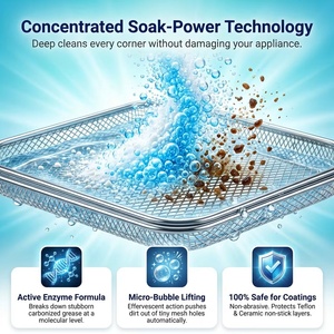 Poudre détergente sans résidus pour <span class=keywords><strong>friteuse</strong></span> à air, pour <span class=keywords><strong>un</strong></span> nettoyage en profondeur des paniers, sans danger alimentaire - Product Image 2