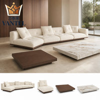Ensemble de meubles de salon de villa de luxe, canapé modulaire personnalisé, fauteuils et tables basses pour projets résidentiels