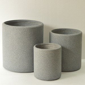 Venta al por Mayor <span class=keywords><strong>de</strong></span> Fábrica: Macetas Cilíndricas Grandes <span class=keywords><strong>de</strong></span> Granito y Hormigón, Ecológicas, Duraderas, Minimalistas, Ligeras y Apilables para Exteriores - Product Image 5