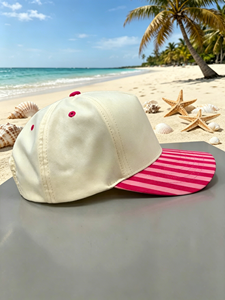 Casquette Snapback Brodé Out Of Office Rayures Rouges et Blanches Visière Courte Chapeau Décontracté de Plage Casquette de Baseball en Toile Ajustable Unisexe pour l'Été - Product Image 4