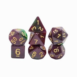 Juego de Dados Poliédricos Acrílicos Translúcidos de Colores Azul y Rosa con Purpurina para Juegos de Rol de Dungeons and Dragons - Product Image 3