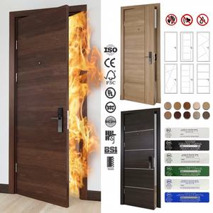 Puerta Cortafuego de Madera Sólida con Certificación U-L/BS-EN/AS, Puerta de Hotel Resistente al Fuego, Suministro de Fábrica Personalizado - Product Image 1
