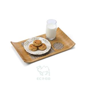 Plateau de service moderne en bambou, en forme de bateau, écologique, durable, facile à nettoyer, pour table basse, salle de bain, salon, chambre à coucher - Product Image 2