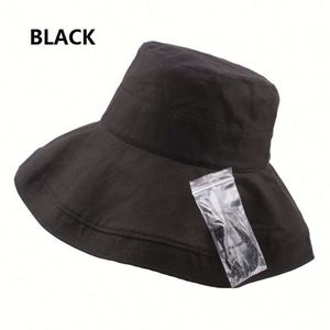Wholesale Outdoor Summer Wide Brim Sun <b>Hat</b> Fashion Women Beach <b>Hat</b> Anti UV Spring Fall Summer Cotton Bucket <b>Hat</b> <b>for</b> Woman Lady - Product Image 3
