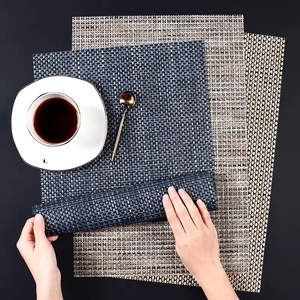 JR1006 <span class=keywords><strong>Mantel</strong></span> <span class=keywords><strong>Individual</strong></span> tejido de <span class=keywords><strong>PVC</strong></span> a prueba de agua mesa de comedor Mat - Product Image 1