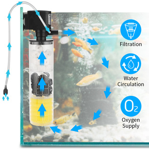 Filtre d'aquarium interne silencieux 3 en <span class=keywords><strong>1</strong></span> Pompe à eau submersible Filtre à débordement avec jet de pluie pour aquarium Fish Turtle Tank - Product Image 2