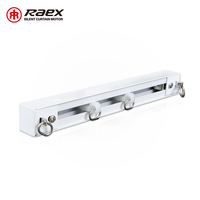 Rail de rideau en aluminium personnalisé Art Déco, à un seul panneau blanc, pour séparation de pièce, électrophorèse manuelle, 237g/m