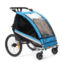Reboque infantil para bicicleta 4 rodas 2 em 1, reboque infantil para cachorro