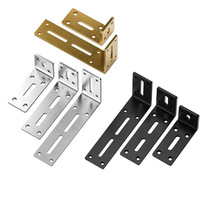 Connecteur d'angle réglable à 90 degrés en acier inoxydable brossé pour table, chaise, armoire, penderie, fixation au sol