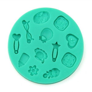 Silicone Fondant Molds For Baby Shower Cake Decorations Pink Rectangle DIY Baking Chocolate Clay Resin Mold Set - Product Image 5