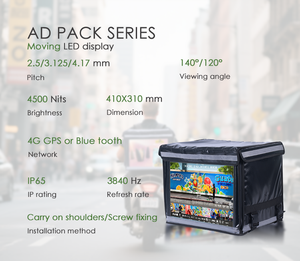 Умный рюкзак с LED-дисплеем для доставки еды, цифровая рекламная сумка для промоакций на открытом воздухе - Product Image 6