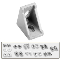 Plaques d'angle triangulaires en alliage d'aluminium, rainure pour profilés en aluminium 2020 2040, fixations d'angle